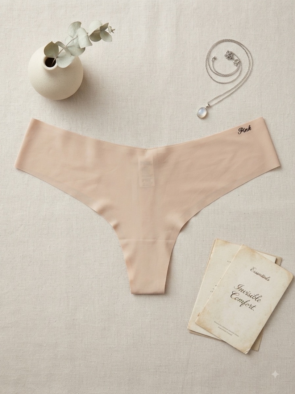 PINK Victoria's Secret Seamless Nude Thong - Light Beige